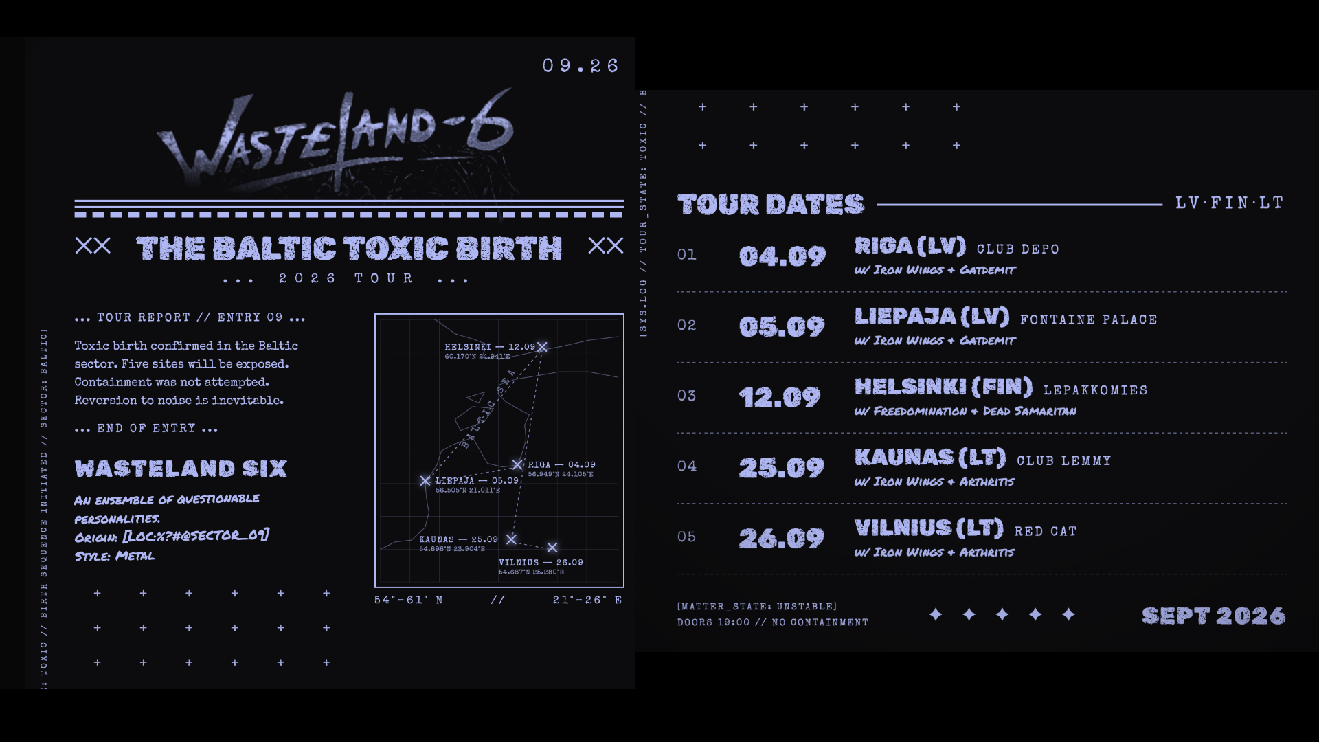 The Baltic Toxic Birth 2026 tour